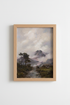 Pastel Landscape | Impressionist Mountain Scene, Lavender Hues | Living Room Decor