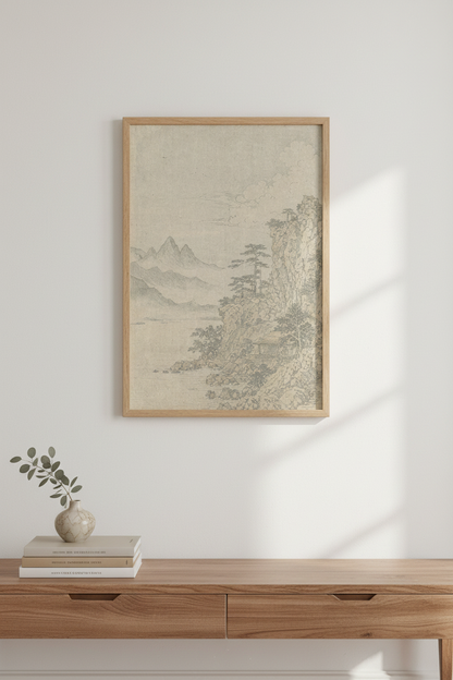 Japanese Landscape Wall Art Print | Living Room Decor | Minimalist Poster
