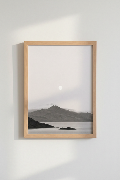 Minimalist Mountain Landscape | Black &amp; White Nature Print, Zen Bedroom Decor