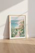Coastal Path Landscape Wall Art | Pastel Beach Poster | Calm Nature Home Decor