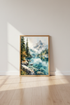 Mountain Lake Watercolor Wall Art Print | Living Room Decor | Nature Landscape Poster