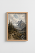 Realistic Mountain Wall Art Print | Living Room Decor | Rustic Poster