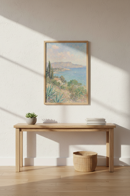 Coastal Wall Art | Impressionist Seascape, Pastel Hues | Living Room Decor