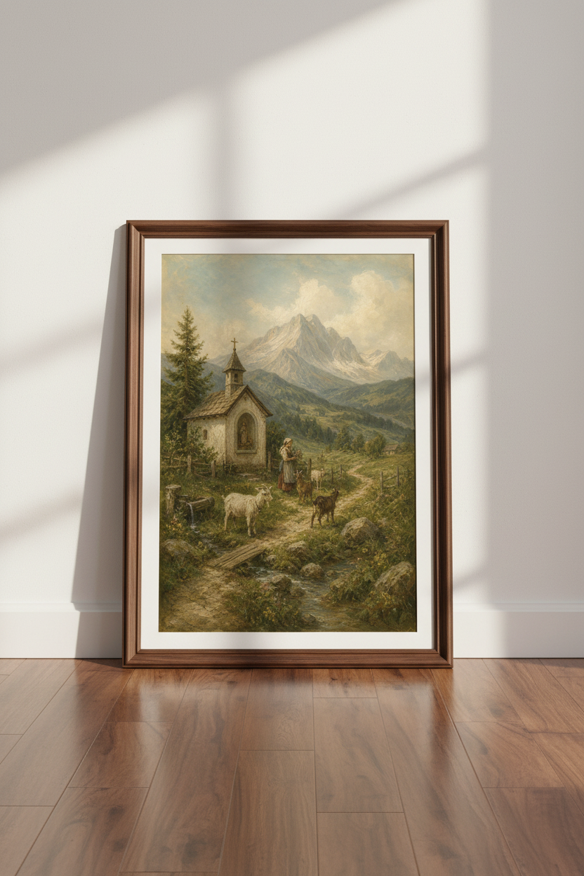Pastoral Landscape Wall Art Print | Living Room Decor | Rustic Aesthetic Poster