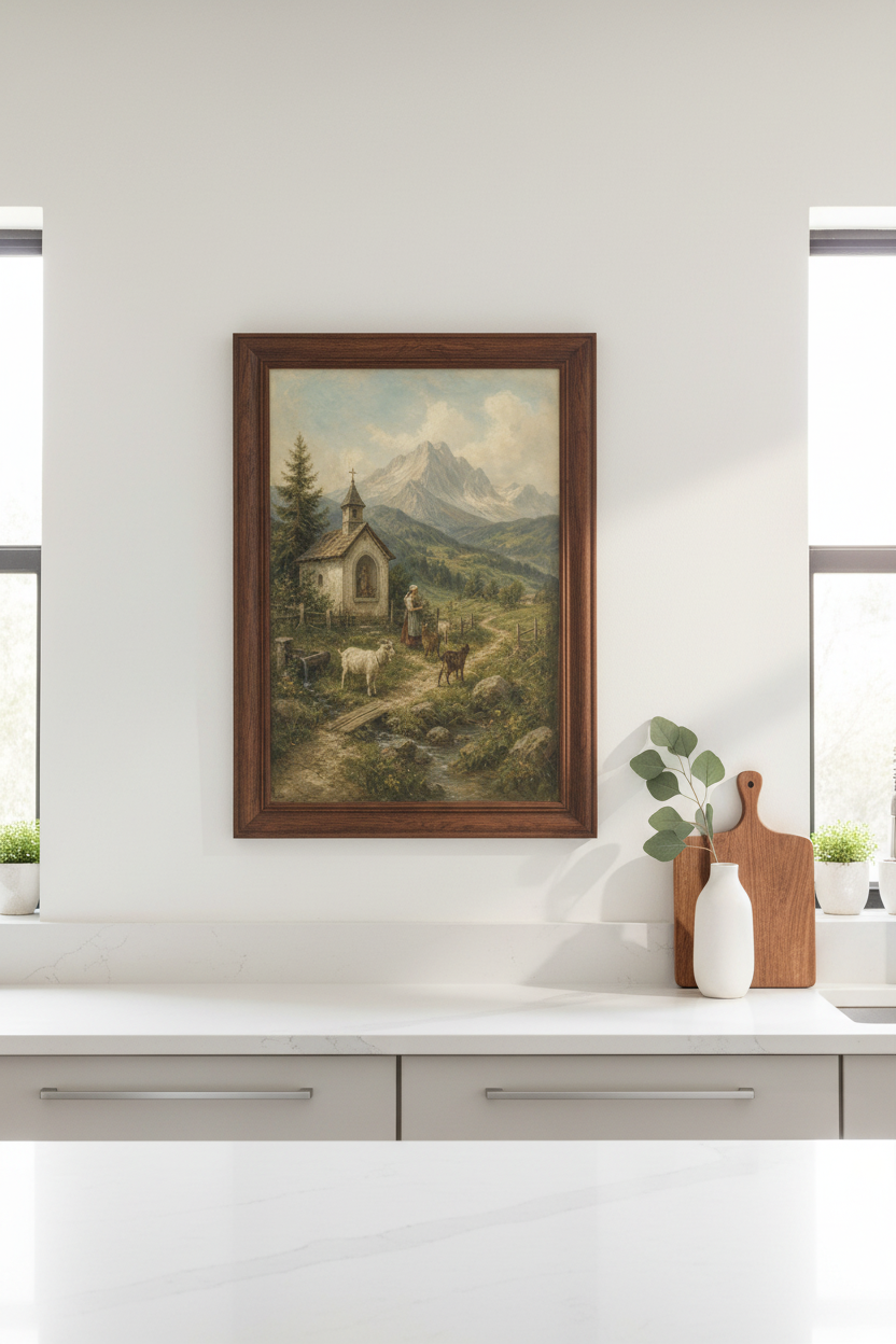 Pastoral Landscape Wall Art Print | Living Room Decor | Rustic Aesthetic Poster