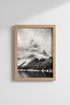 Cloudy Mountain Peak | Black and White Landscape, Modern Minimalist Wall Art