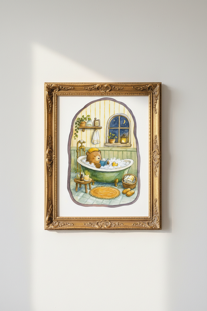 Cozy Bath Art Wall Art Print | Nursery Decor | Warm Poster