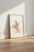 Bunny Rabbit Basket Wall Art | Nursery Decor | Whimsical Storybook Poster
