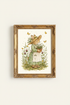 Watercolor Bunny Wall Art Print | Living Room Decor | Whimsical Poster