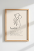 Woman Line Art Print | Minimalist Soulful Definition, Beige Aesthetic Poster