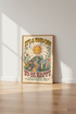 Retro Sun & Flower Wall Art | Groovy Happy Quote Poster, Boho Nursery Decor