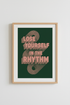 Retro Music Quote Wall Art | Pink & Green Typography Poster, Music Room Decor