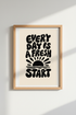 Retro Fresh Start Quote Wall Art | Boho Office Decor | Minimalist Poster