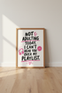 Not Adulting Today Playlist Wall Art Print | Bedroom Decor | Pink Aesthetic Poster