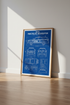 NYPD Ford Police Interceptor Blueprint | Blue Technical Drawing, Man Cave Wall Art Poster