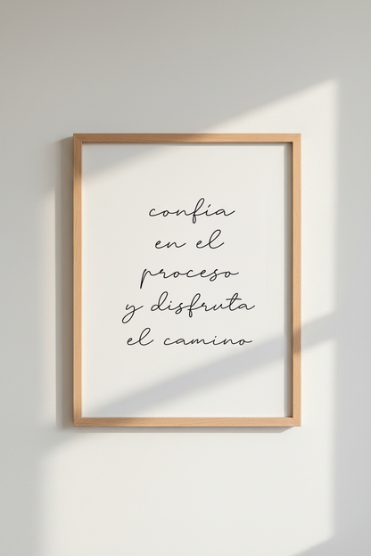 Spanish Quote Wall Art Print | Minimalist Office Decor | Trust the Process Poster