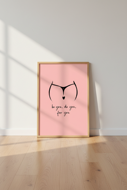 Feminine Line Art Print | Minimalist Pink Body Positive Poster | Bedroom Wall Decor