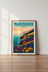 Napa Valley California Travel Poster | Vintage Coastal Sunset Wall Art | Wine Country
