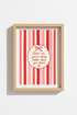 Coquette Aesthetic Wall Art | Pink Red Striped Bow Poster | Preppy Room Decor