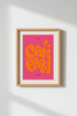 Campari Cocktail Wall Art | Retro Pink & Orange Poster, Kitchen Bar Decor