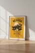 Nevada State Wild Spirit Wall Art | Retro Desert Landscape, Mustard Yellow Poster