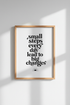 Small Steps Quote Wall Art | Black White Typography, Home Office Decor