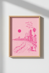 Preppy Pink Beach Poster | Aesthetic Coastal Wall Art, Travel Quote Print