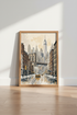 NYC Brooklyn Bridge Wall Art | Winter Cityscape Poster | Urban DUMBO Decor