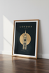 London Big Ben Wall Art Print | Navy Gold Travel Decor | Minimalist Poster