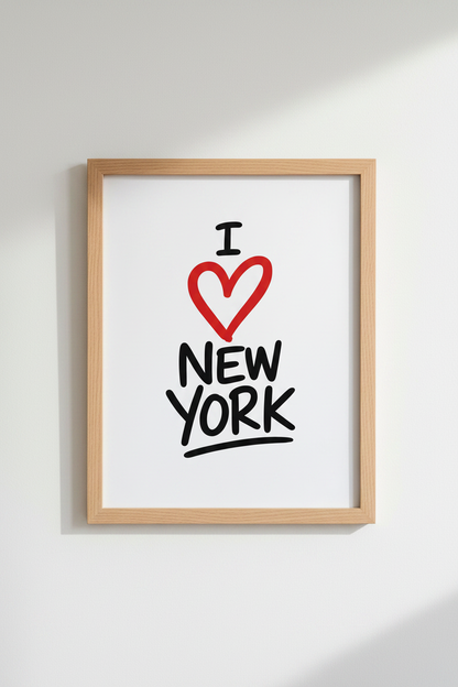 I Love New York Wall Art Print | Modern NYC Poster | Minimalist City Decor