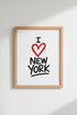 I Love New York Wall Art Print | Modern NYC Poster | Minimalist City Decor