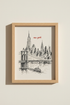New York Sketch Print | NYC Skyline Poster, Vintage Brooklyn Bridge Wall Art
