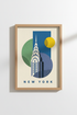 New York poster | Geometric Blue Yellow, Living Room Decor