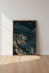 Amalfi Coast Night Wall Art | Italy Coastal Landscape Poster | Moody Navy Blue Decor
