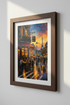 Paris Cafe Wall Art Print | Cafe de Flore Sunset, Eiffel Tower Living Room Decor