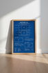 Nintendo DS Blueprint Wall Art | Retro Gaming Poster, Game Room Decor
