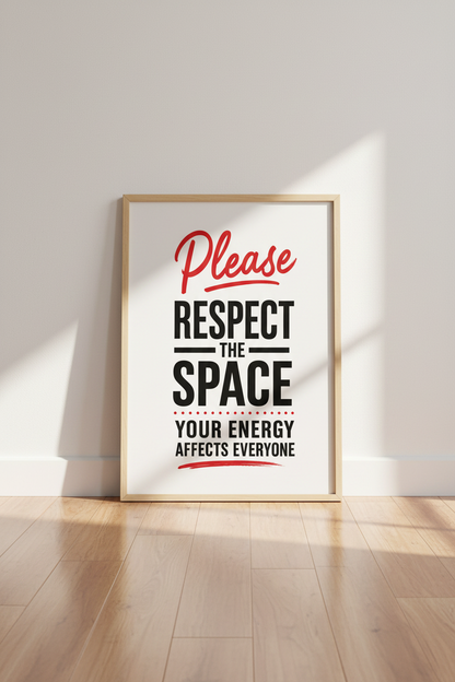 Respect The Space Typography Wall Art | Office Decor | Modern Bold Poster