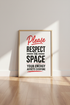 Respect The Space Typography Wall Art | Office Decor | Modern Bold Poster