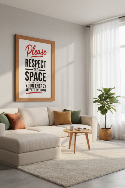 Respect The Space Typography Wall Art | Office Decor | Modern Bold Poster