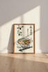 Japanese Ramen Bowl Art | Ink Wash Style Noodle Poster, Kitchen Decor