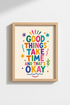 Dopamine Decor Print | Colorful Motivational Quote Wall Art | Retro Gallery Wall Poster
