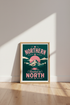Rooted in North Mountain Art | Retro Pink & Green Landscape, Nature Poster