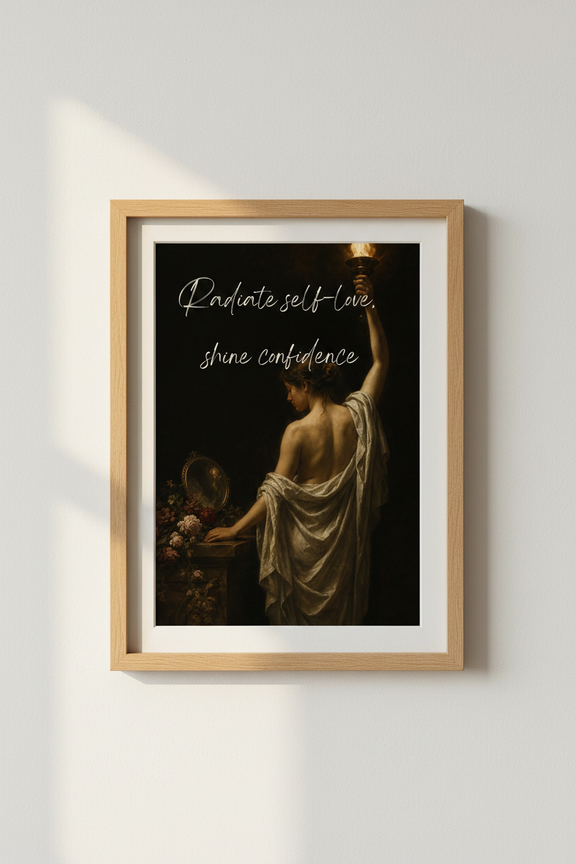 Dark Academia Wall Art | Moody Vintage Poster, Feminine Self Love Room Decor