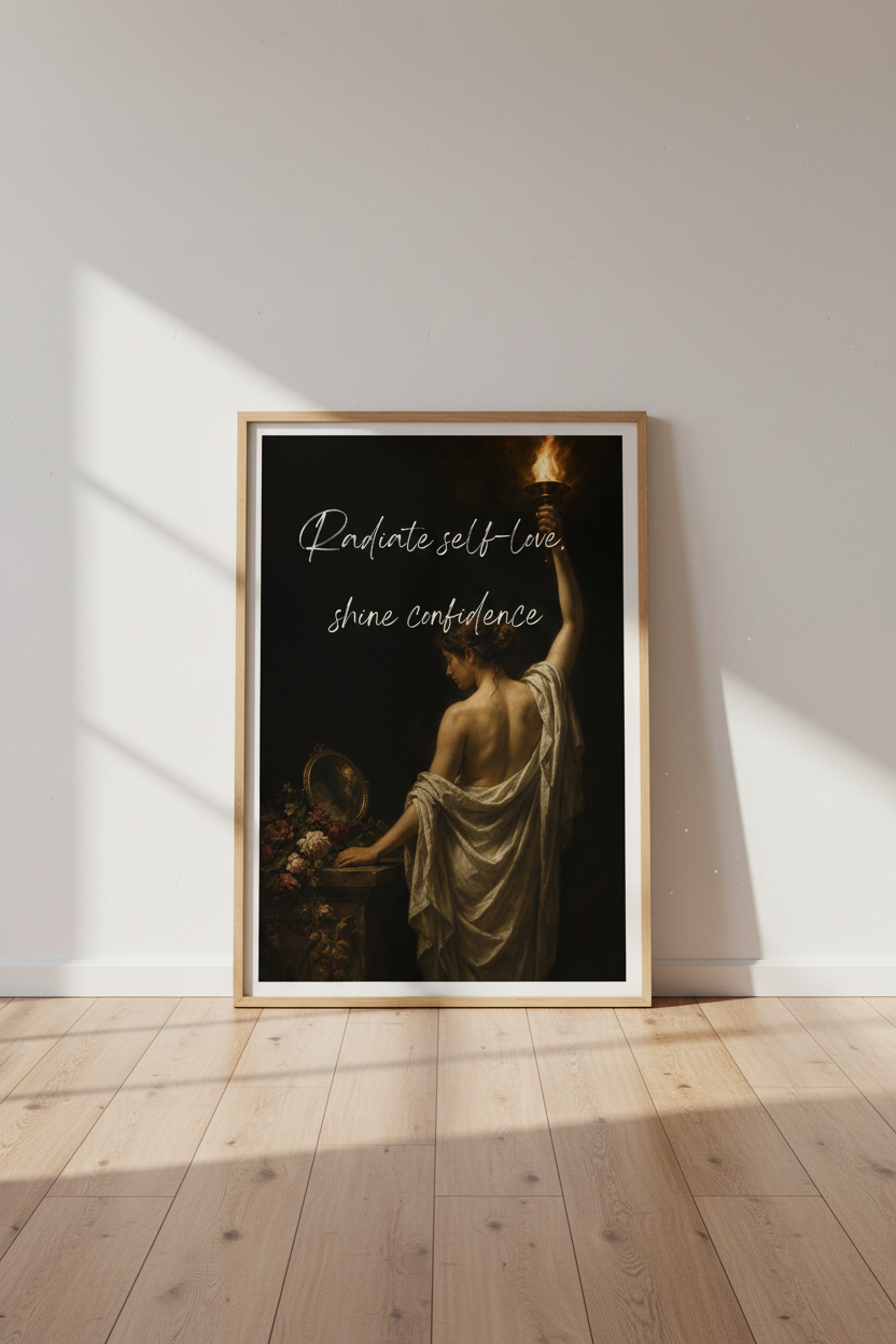Dark Academia Wall Art | Moody Vintage Poster, Feminine Self Love Room Decor