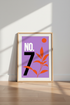 Modern Number 7 Wall Art Print | Purple Orange Botanical Decor | Minimalist Poster