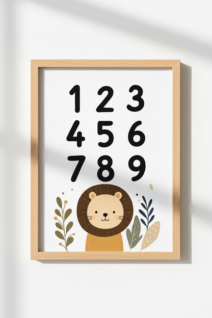 Lion wall art print | Whimsical pastel vibes, nursery decor | Playful animal poster