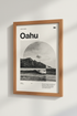 Oahu Hawaii Wall Art Print | Modern Coastal Decor | Minimalist Poster