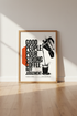 Strong Coffee Quote Wall Art | Kitchen Barista Decor | Retro Graphic Poster
