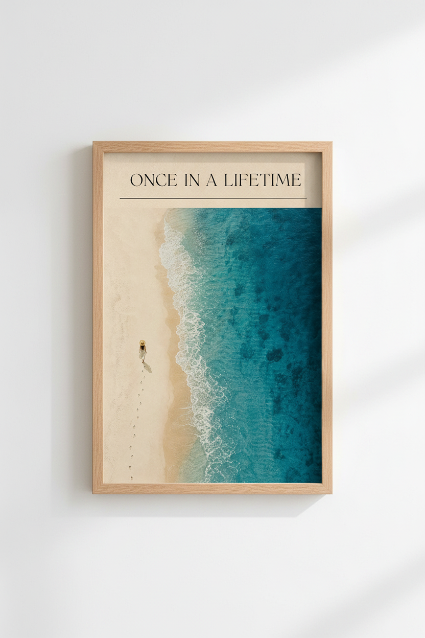 Coastal Beach Wall Art Print | Minimalist Ocean Poster, Modern Beach Decor