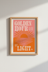 Golden Hour Retro Sunset Wall Art | Pink & Orange Modern Decor | Boho Typography Poster